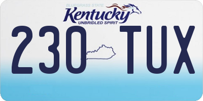 KY license plate 230TUX