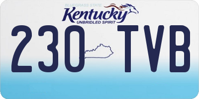 KY license plate 230TVB