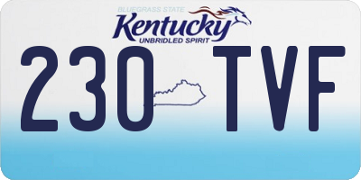 KY license plate 230TVF