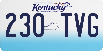 KY license plate 230TVG