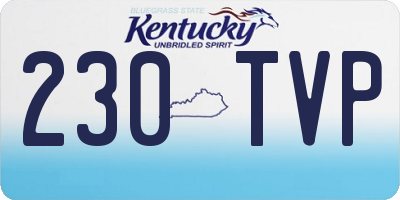 KY license plate 230TVP
