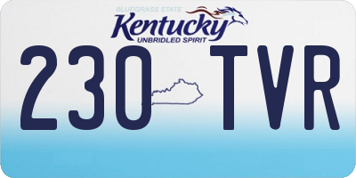KY license plate 230TVR