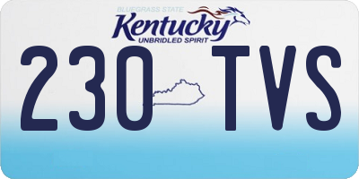 KY license plate 230TVS