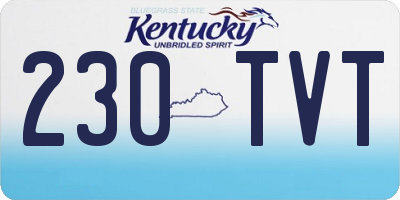 KY license plate 230TVT