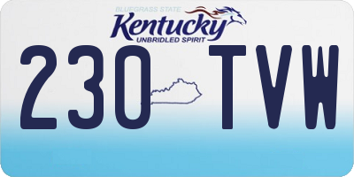 KY license plate 230TVW