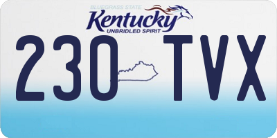 KY license plate 230TVX