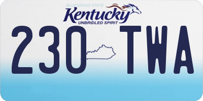 KY license plate 230TWA