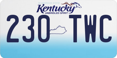 KY license plate 230TWC