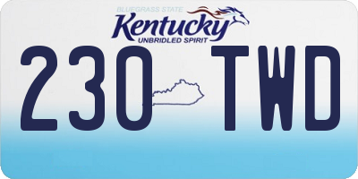 KY license plate 230TWD