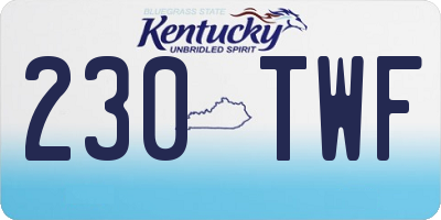 KY license plate 230TWF