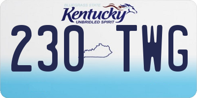KY license plate 230TWG
