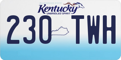 KY license plate 230TWH