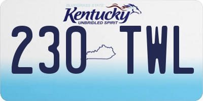 KY license plate 230TWL
