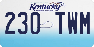 KY license plate 230TWM