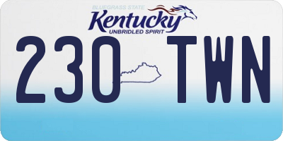 KY license plate 230TWN