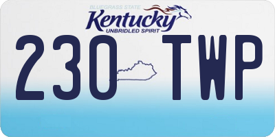 KY license plate 230TWP