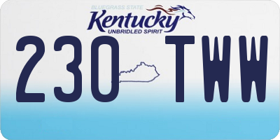 KY license plate 230TWW