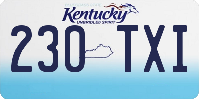 KY license plate 230TXI