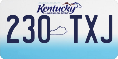 KY license plate 230TXJ