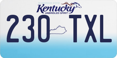 KY license plate 230TXL