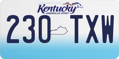 KY license plate 230TXW