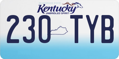 KY license plate 230TYB