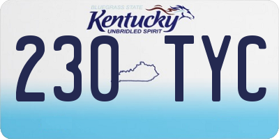 KY license plate 230TYC