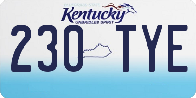 KY license plate 230TYE