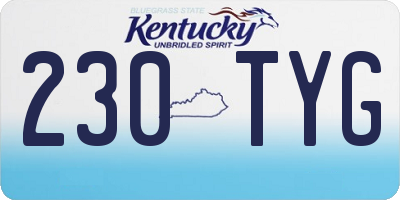 KY license plate 230TYG