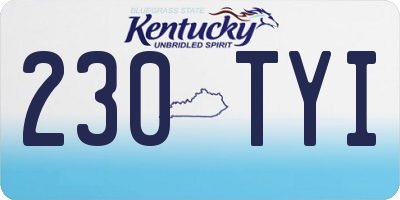 KY license plate 230TYI