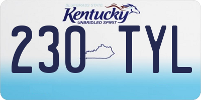 KY license plate 230TYL
