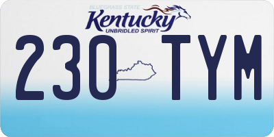 KY license plate 230TYM