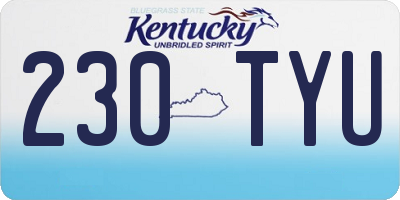 KY license plate 230TYU