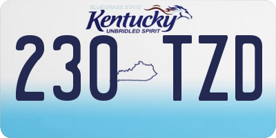 KY license plate 230TZD