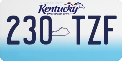 KY license plate 230TZF