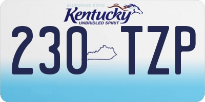 KY license plate 230TZP
