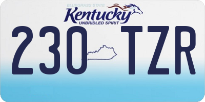 KY license plate 230TZR