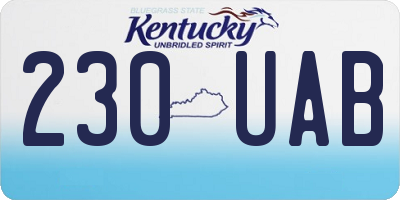 KY license plate 230UAB