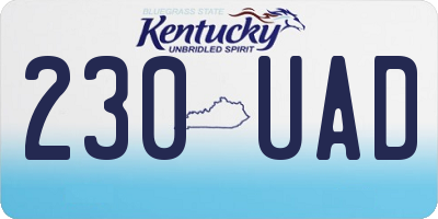 KY license plate 230UAD