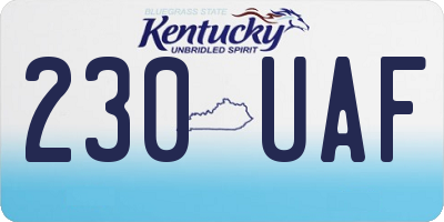 KY license plate 230UAF