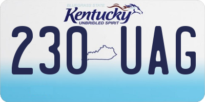 KY license plate 230UAG