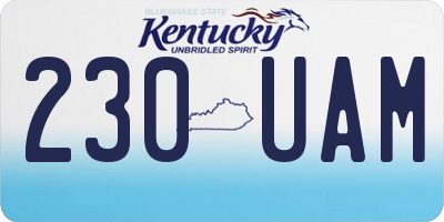 KY license plate 230UAM