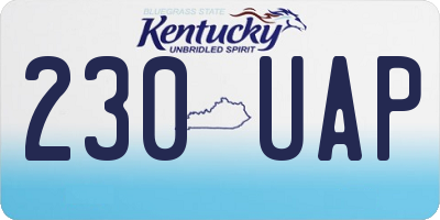KY license plate 230UAP