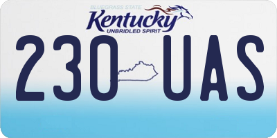 KY license plate 230UAS