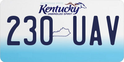 KY license plate 230UAV
