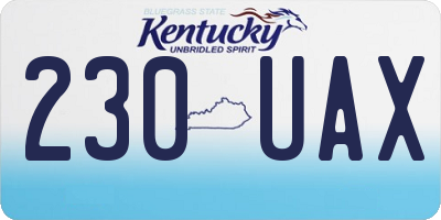 KY license plate 230UAX