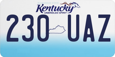 KY license plate 230UAZ