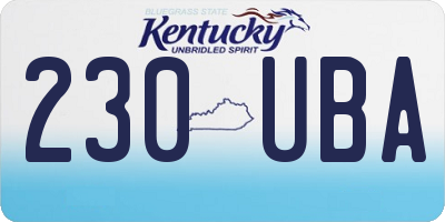 KY license plate 230UBA