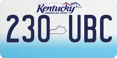 KY license plate 230UBC