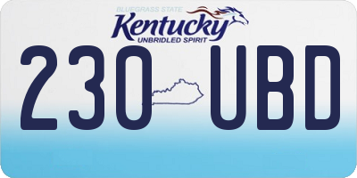 KY license plate 230UBD